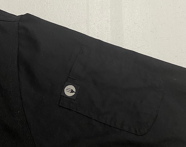 Men's Size 5XL Chef Coat Chef Works Zip Front Cool Vent Side Panels Black EUC