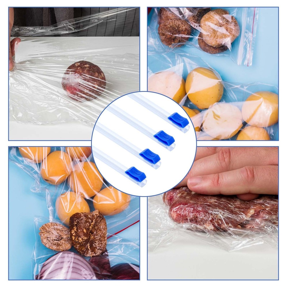 Qianyu Plastic Wrap Cutter Slide 4 Pcs Self-Adhesive Replacement...