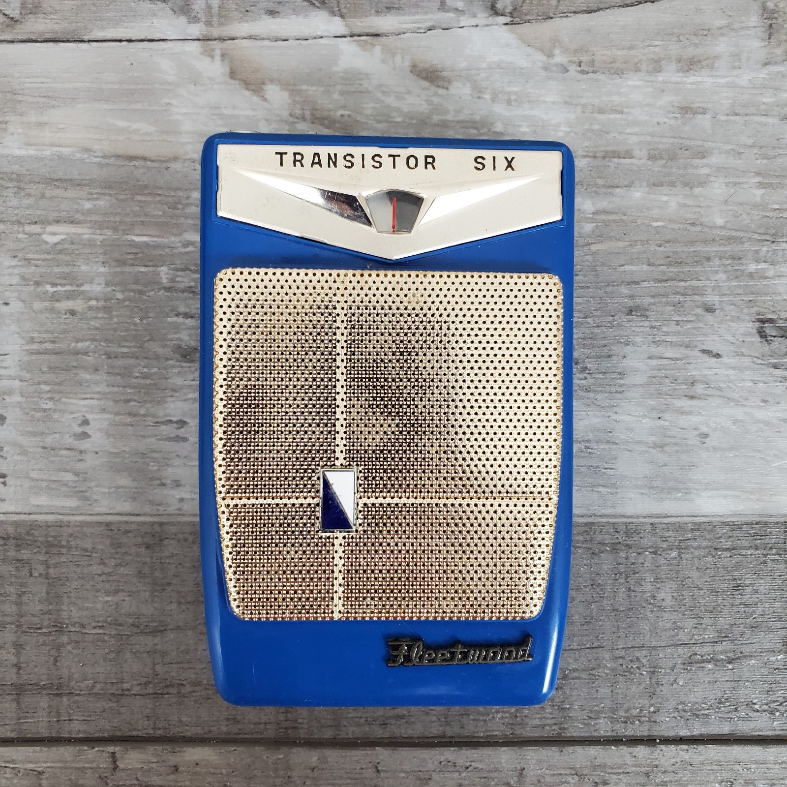 Fleetwood Transistor Six 6 Square Grill 6 Blue With Case *FOR PARTS OR REPAIR*