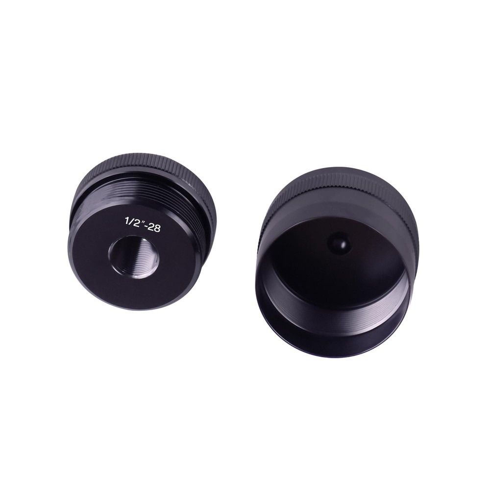 1/2-28 Threaded Aluminum End Caps Black Threading For Secure Attachment