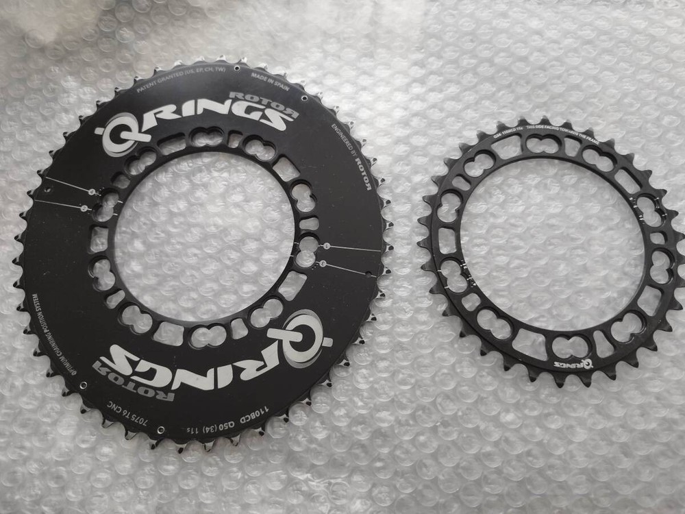 ROTOR chainring set white logo oal BCD110