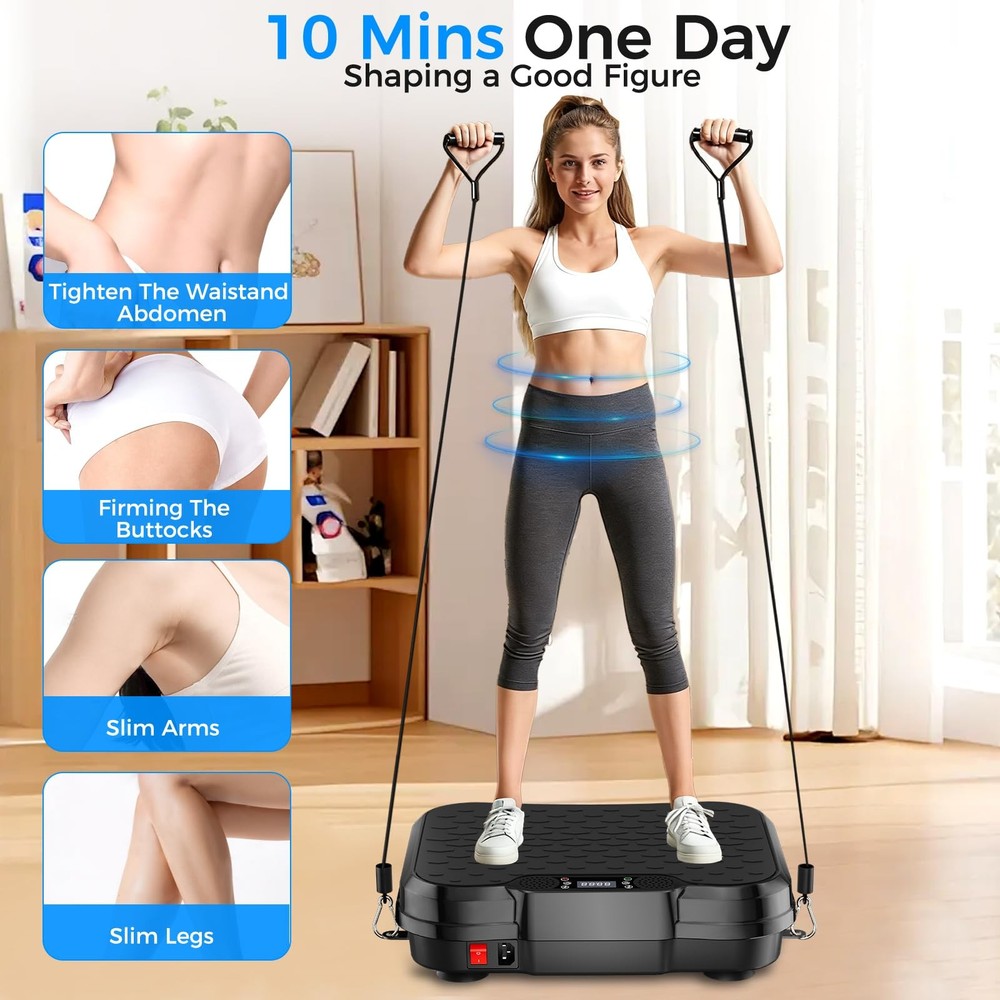Vibration Plate Exercise Machine,Vibration for Lymphatic Drainage Black