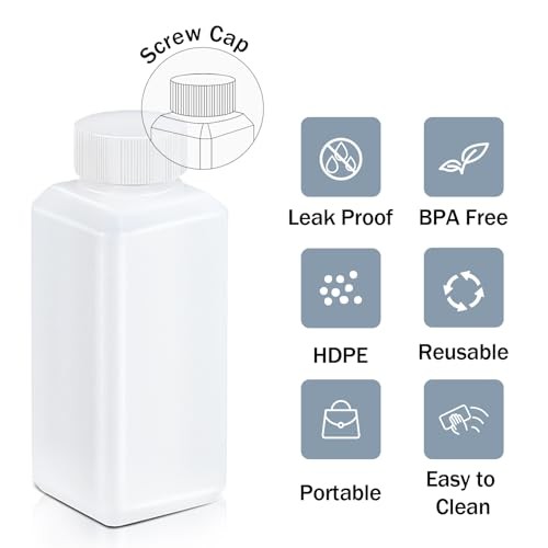 /120ml Leak Proof Plastic Bottles with Caps for Liquids Sample, 4oz Translucent