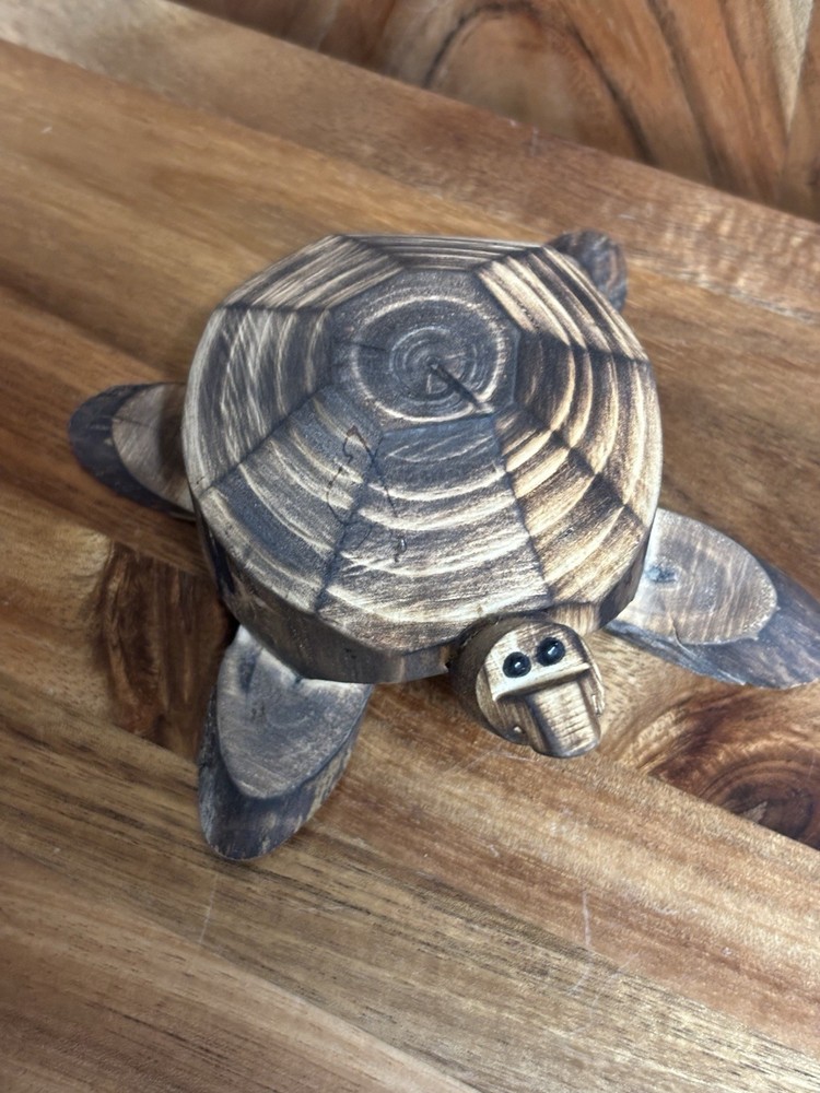 Handmade Wooden Turtle 4”