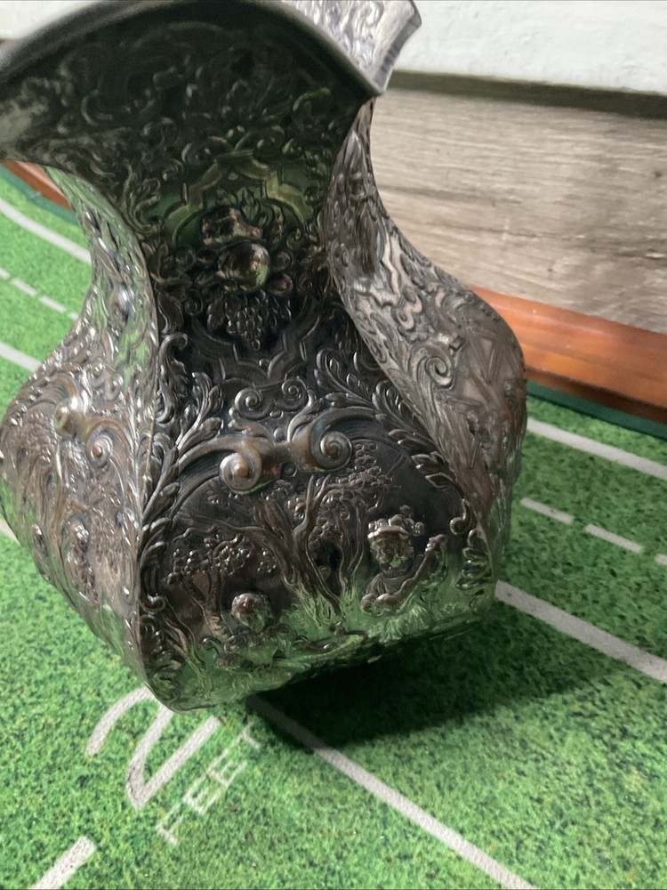 SILVERPLATE on Copper PITCHER Dutch Colonial