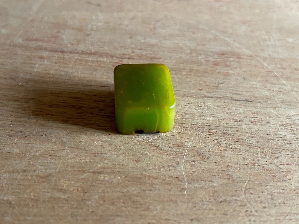 Green Bakelite Pencil Sharpener Catalin Swirled Small School Vintage Rectangle