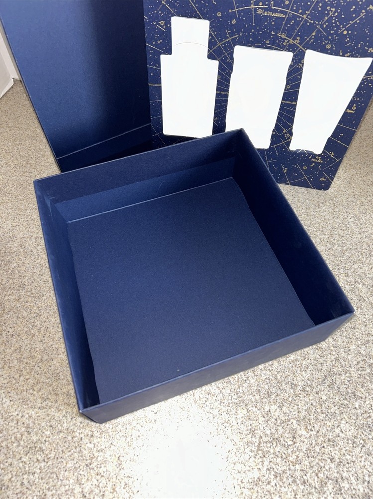 Authentic Dior Limited Edition Holiday Empty Gift Box Blue & Gold W/Insert