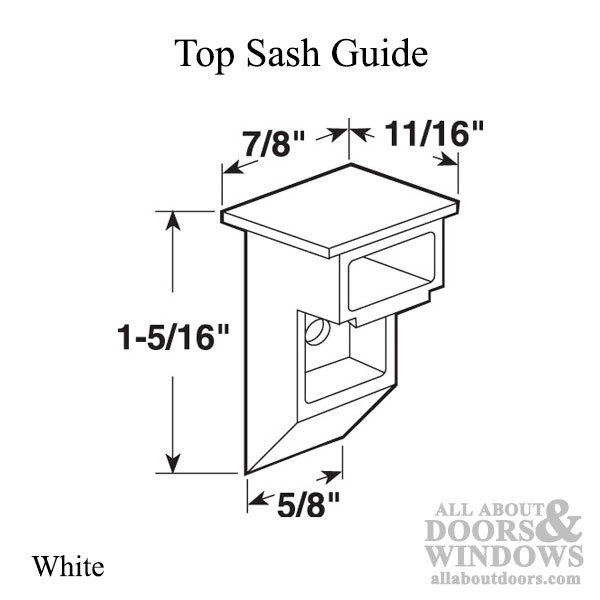 Guide or Cam, Sash, Top - White