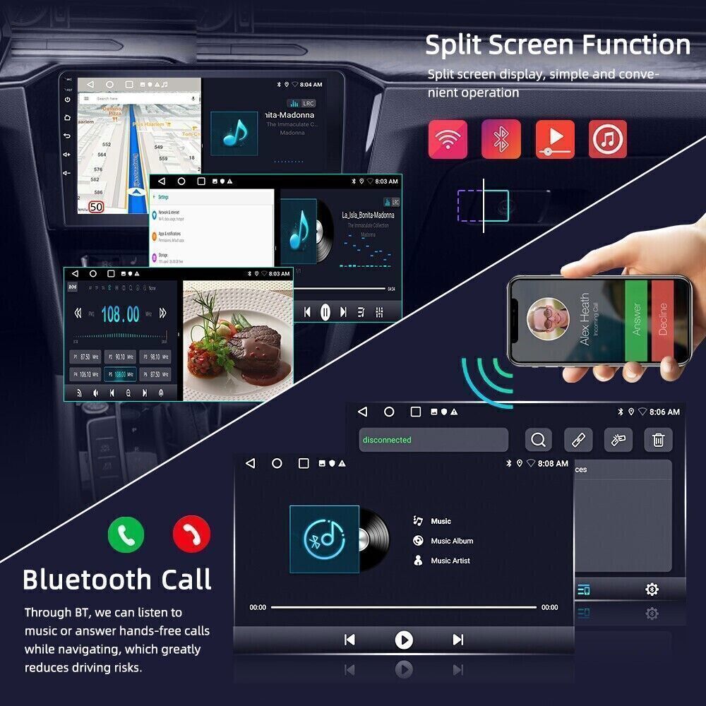 para Jeep Compass 2017-2019 Apple CarPlay Android Auto Android 14 Radio de coche