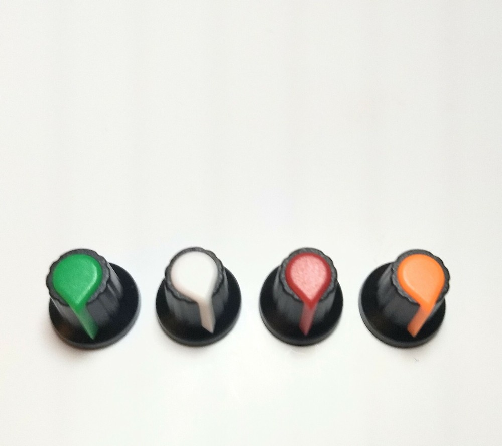 4x 6mm Shaft Hole Plastic Threaded Knurled Potentiometer New Knobs Cap KIT