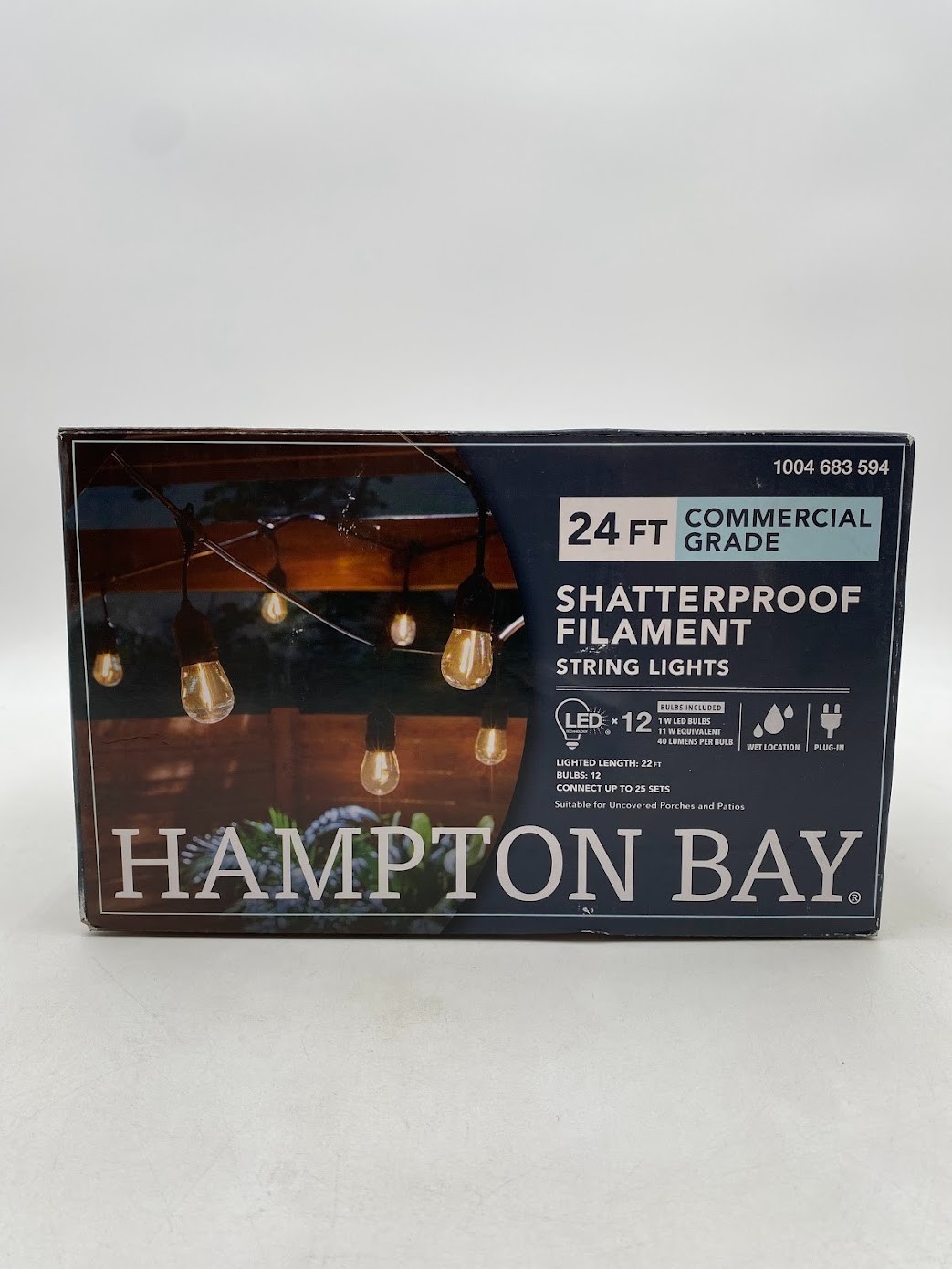 HAMPTON BAY 24 ft Commercial Grade Shatterproof Filament String Lights