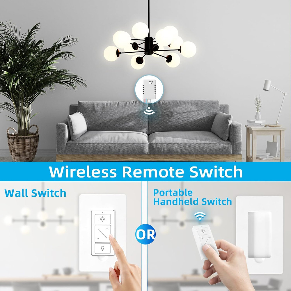 Wireless Smart Dimmer Switch Remote Light Control Kit