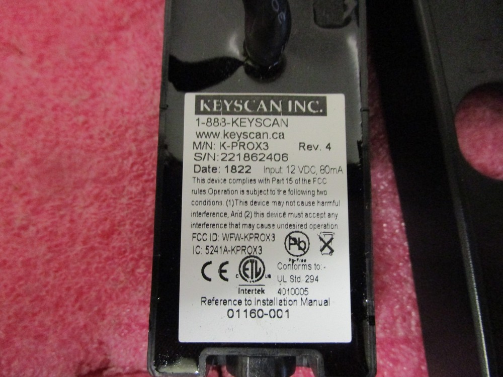 Keyscan K-PROX3 READER ACCESS CONTROL KPROX3 Black - Used