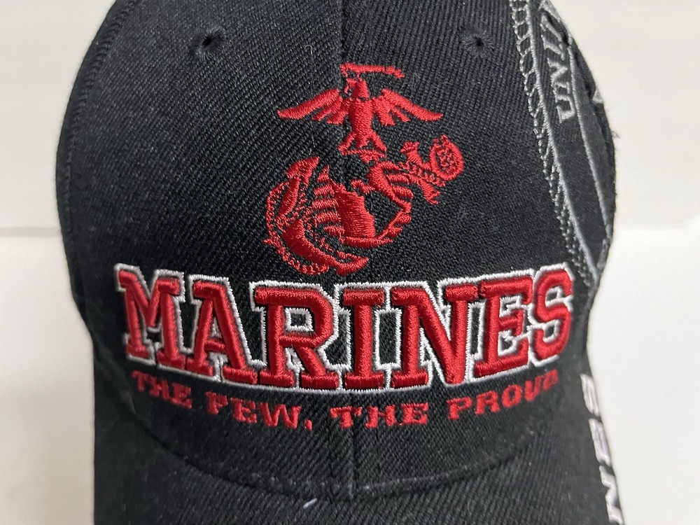 MARINES The Few The Proud Adjustable Hat Cap Embroidered Logo Script Licensed