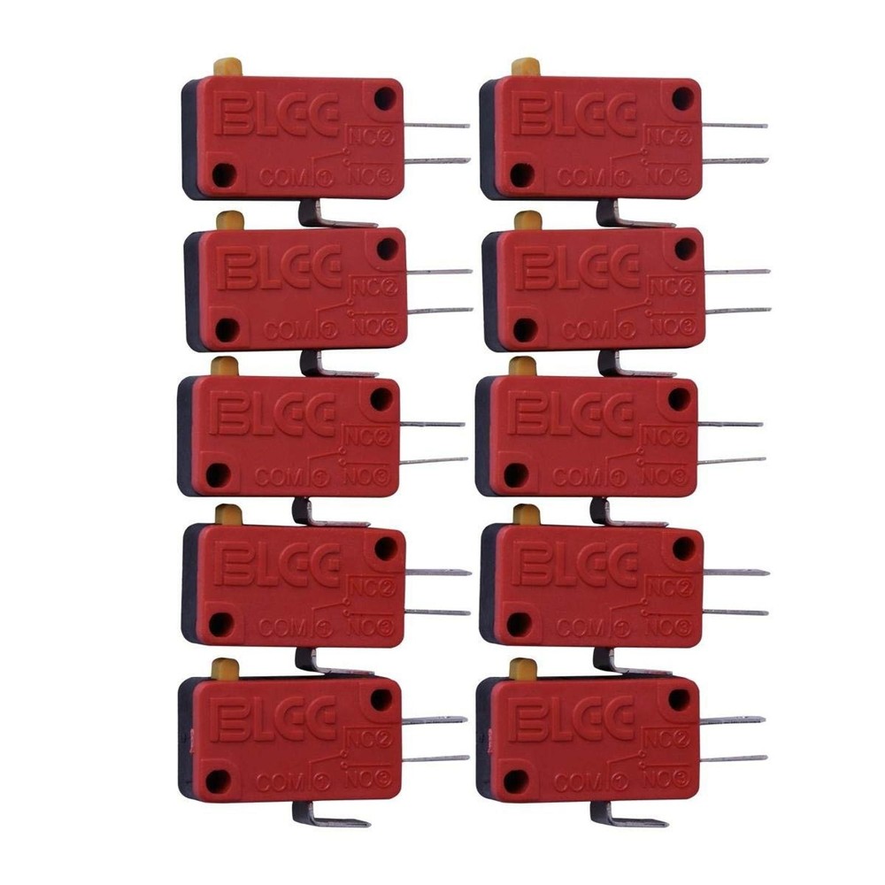 10/20Pcs Red New 3 Pin Microswitch Push Button For Arcade Mame Jamma Games