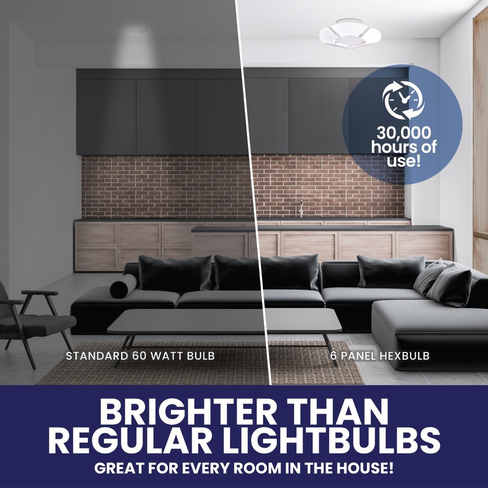 Bell + Howell Bionic Six Panel Adjustable LED Hex Bulb Soft White Ceiling Light