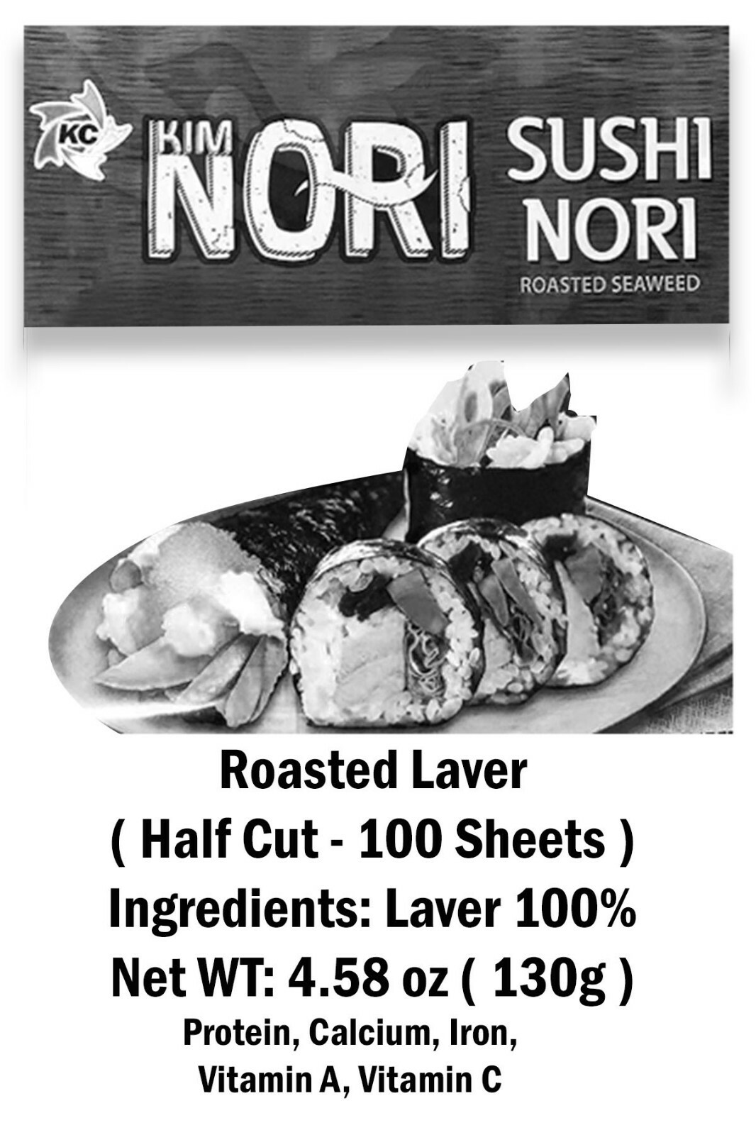 2 Pack X 100 Half Cut Sheet Yaki Sushi Nori Roasted Seaweed Roll Wrap 130g