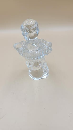 SMALL VTG CRYSTAL ANGEL CANDLE HOLDER