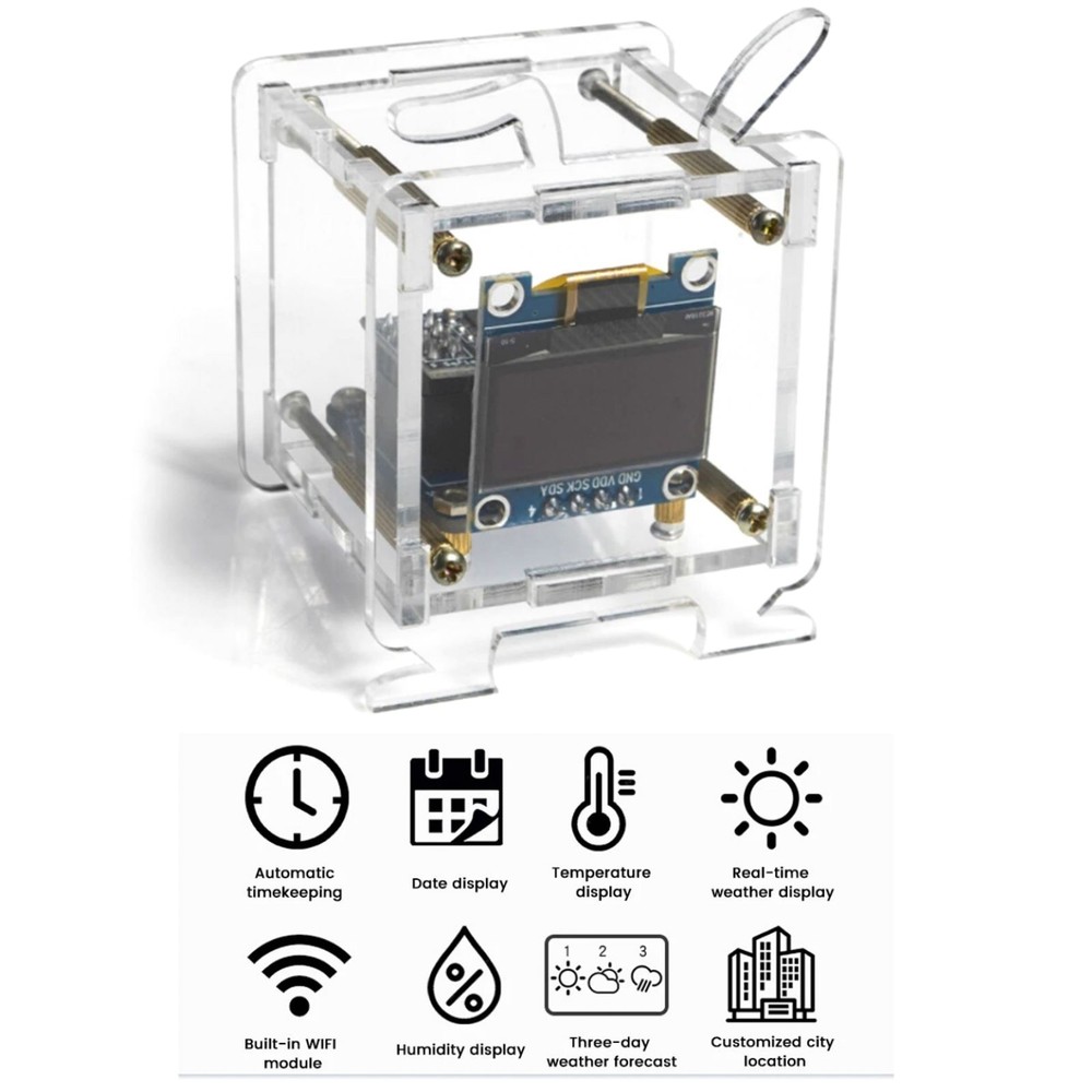 DIY electronic clock kit supports three interfaces displaying real-time time