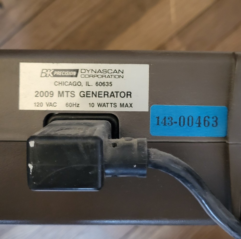 BK Precision DYNASCAN Model 2009 MTS TV-Stereo Generator, Powers On - Untested