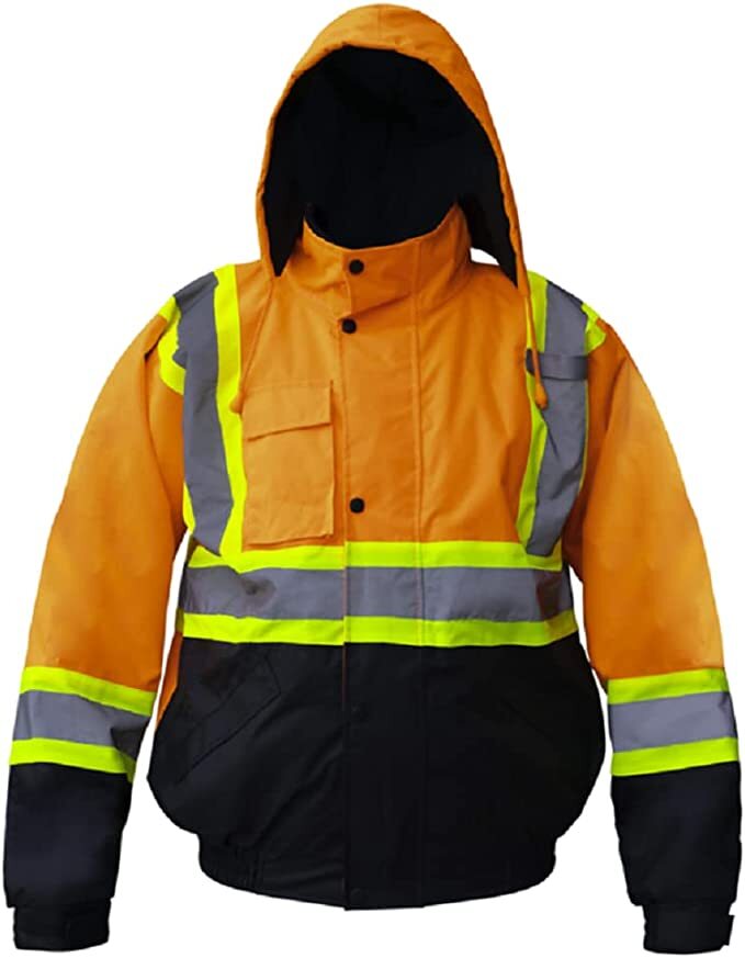 Premium High Visibility Hi Vis Reflective Fleece Lined Waterproof Safety Jacket