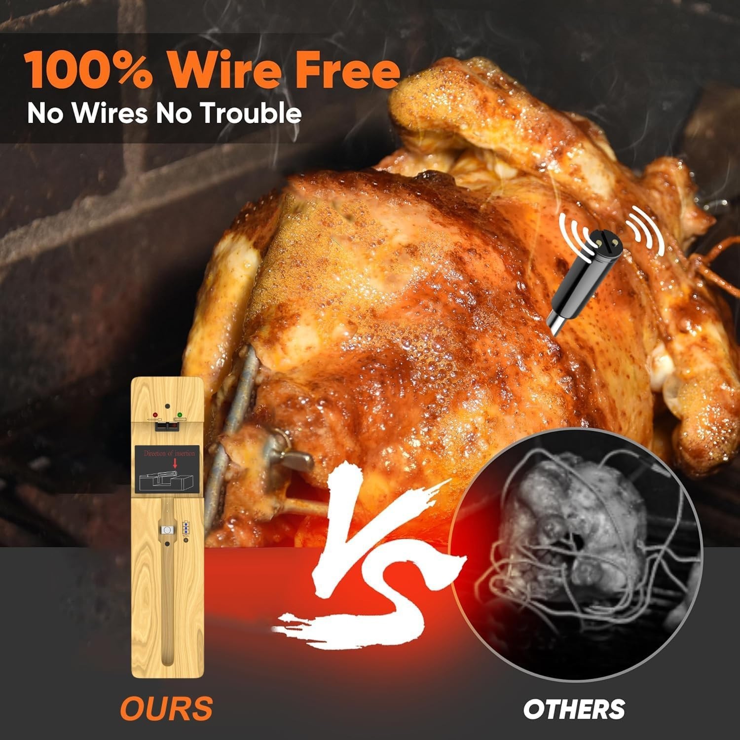 Wireless Meat Thermometer Bluetooth: with Ceramic Probe for Grilling/Cooking/BBQ