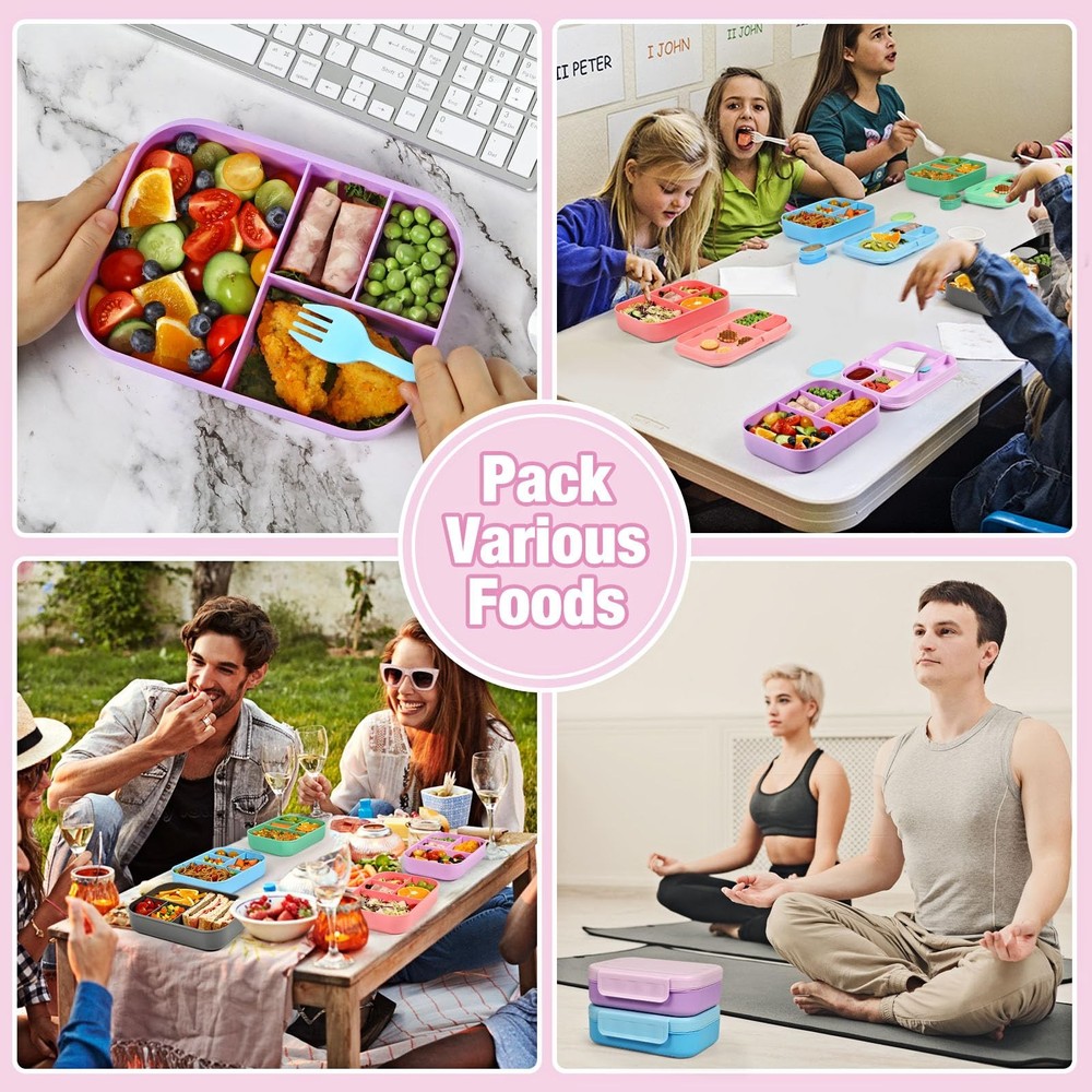 Caperci Bento Box for Kids - Stackable Leakproof Multiple Compartments Lunch ...
