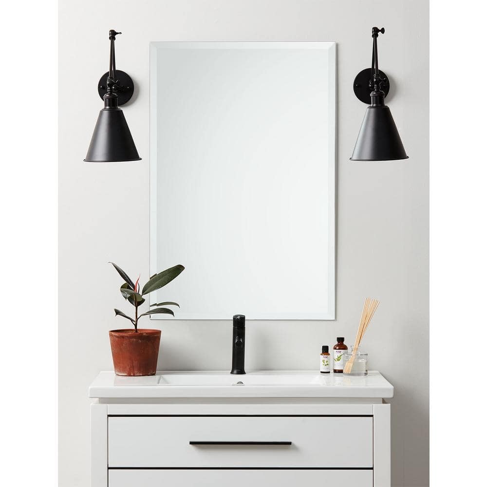 better bevel 24" W x 30" H Frameless Rectangular Beveled Edge Vanity Mirror