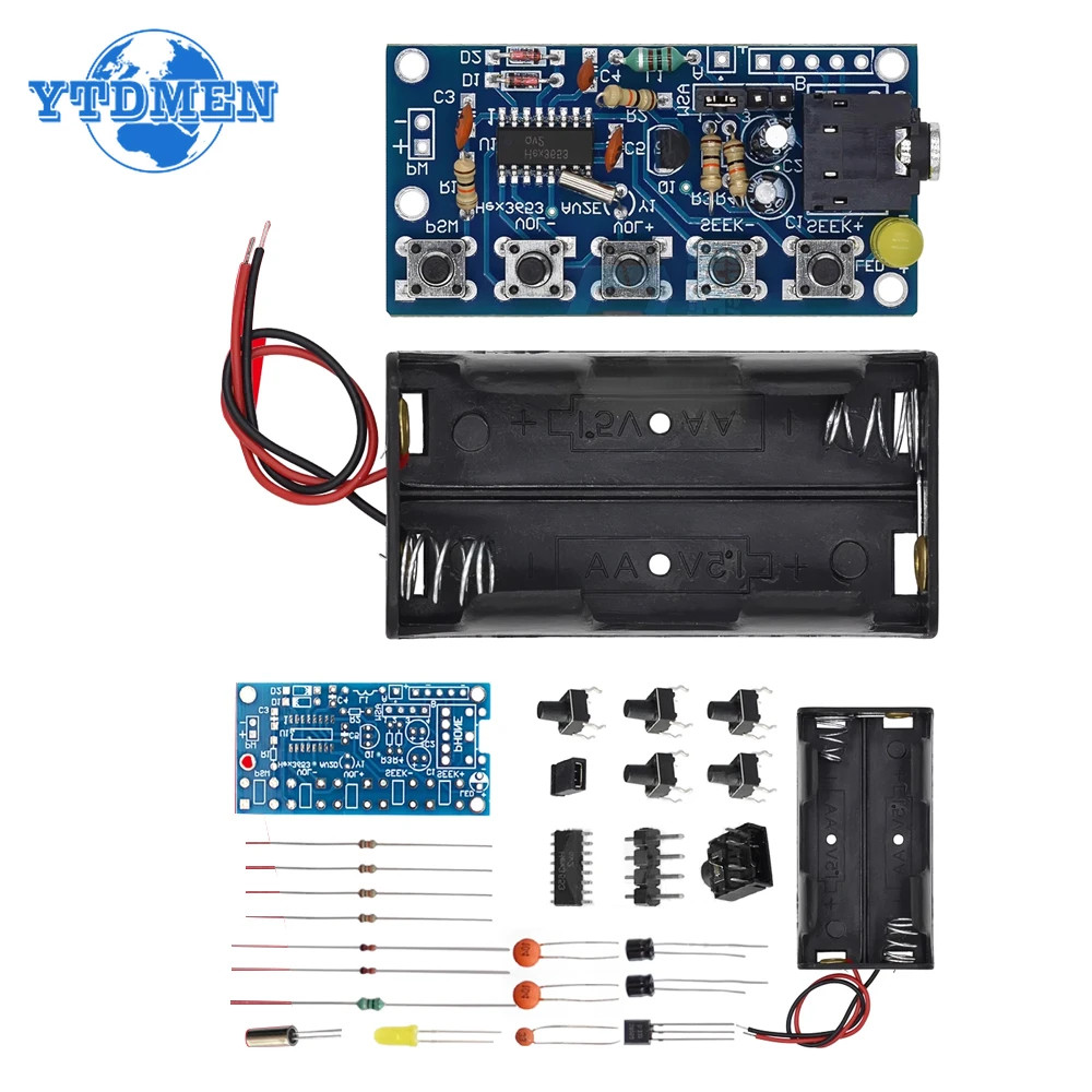 76-108MHz Wireless FM Radio Receiver Module 1.8-3.6V DIY Stereo PCB Kit