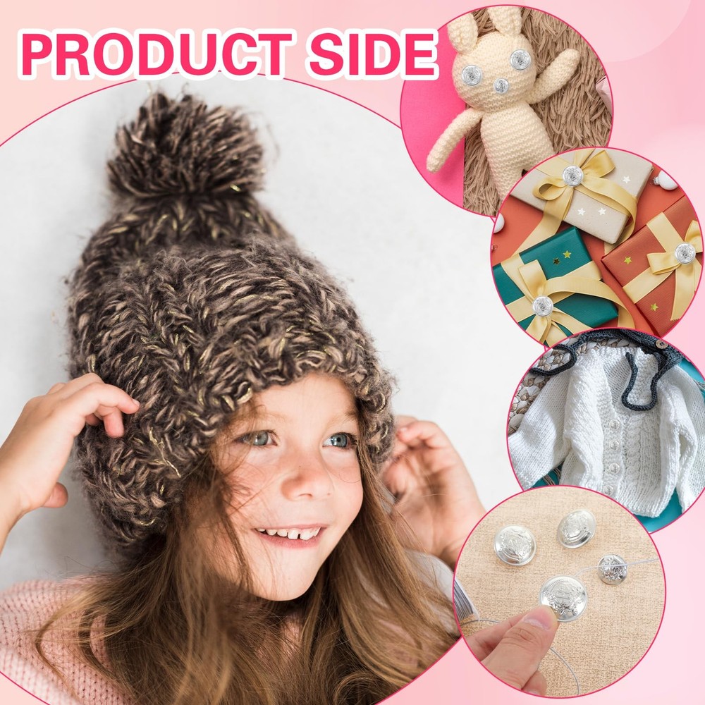 Ymapinc 16 PCS Silver Buttons Metal Blazer Button Medium,