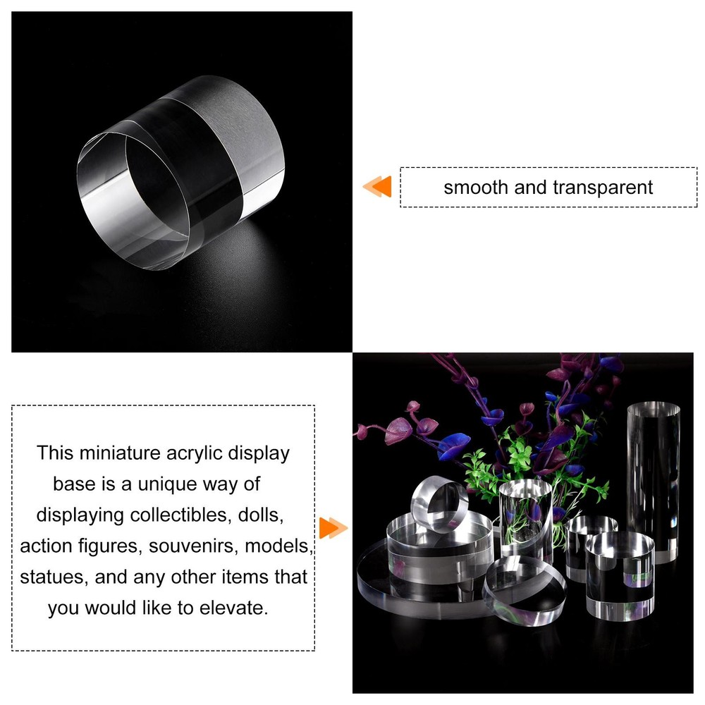Clear Acrylic Solid Cylinder Round Display Riser, 2 Inches x 2 Inches