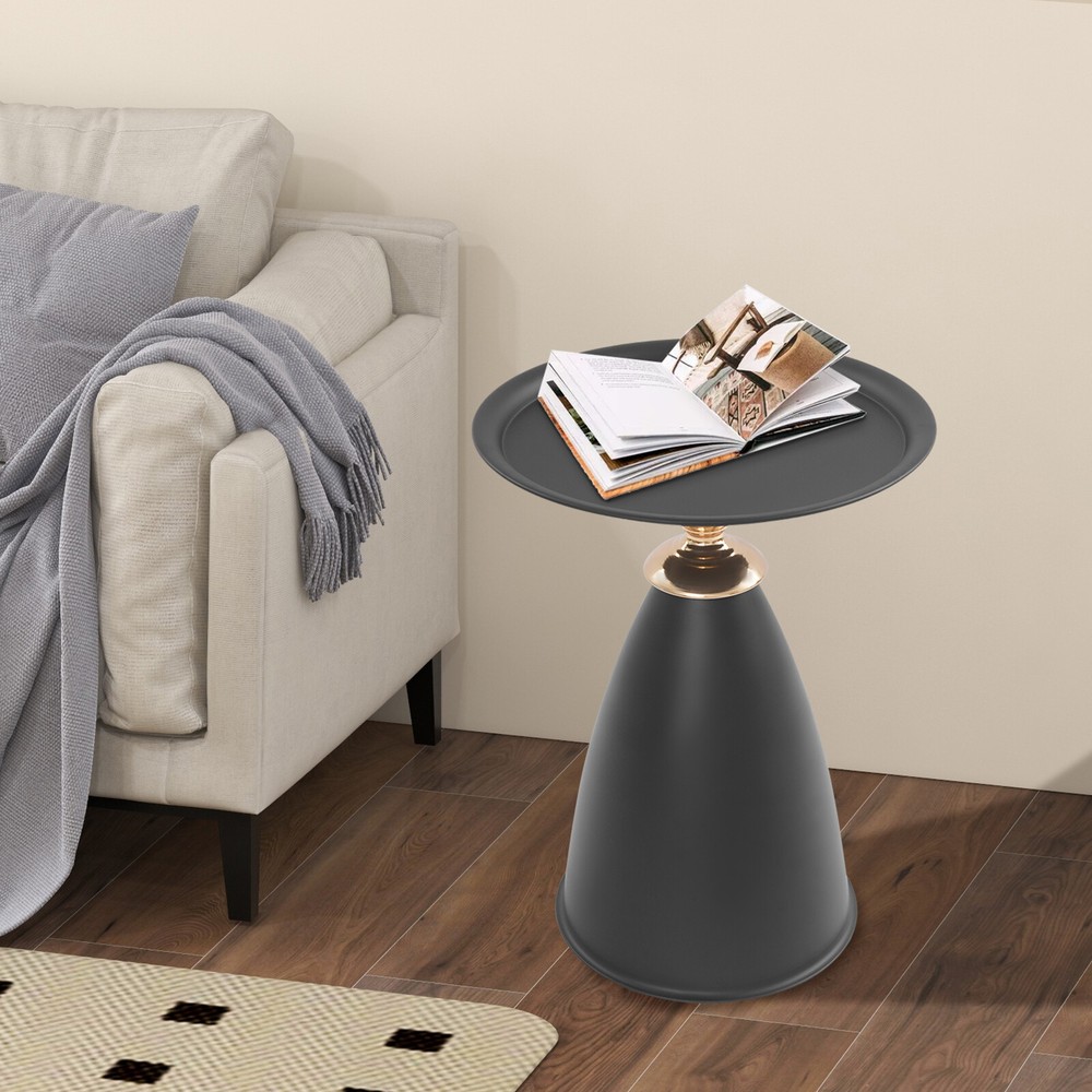 Small Round Side Table, Iron Side Table for Small Spaces, Modern Couch End Table