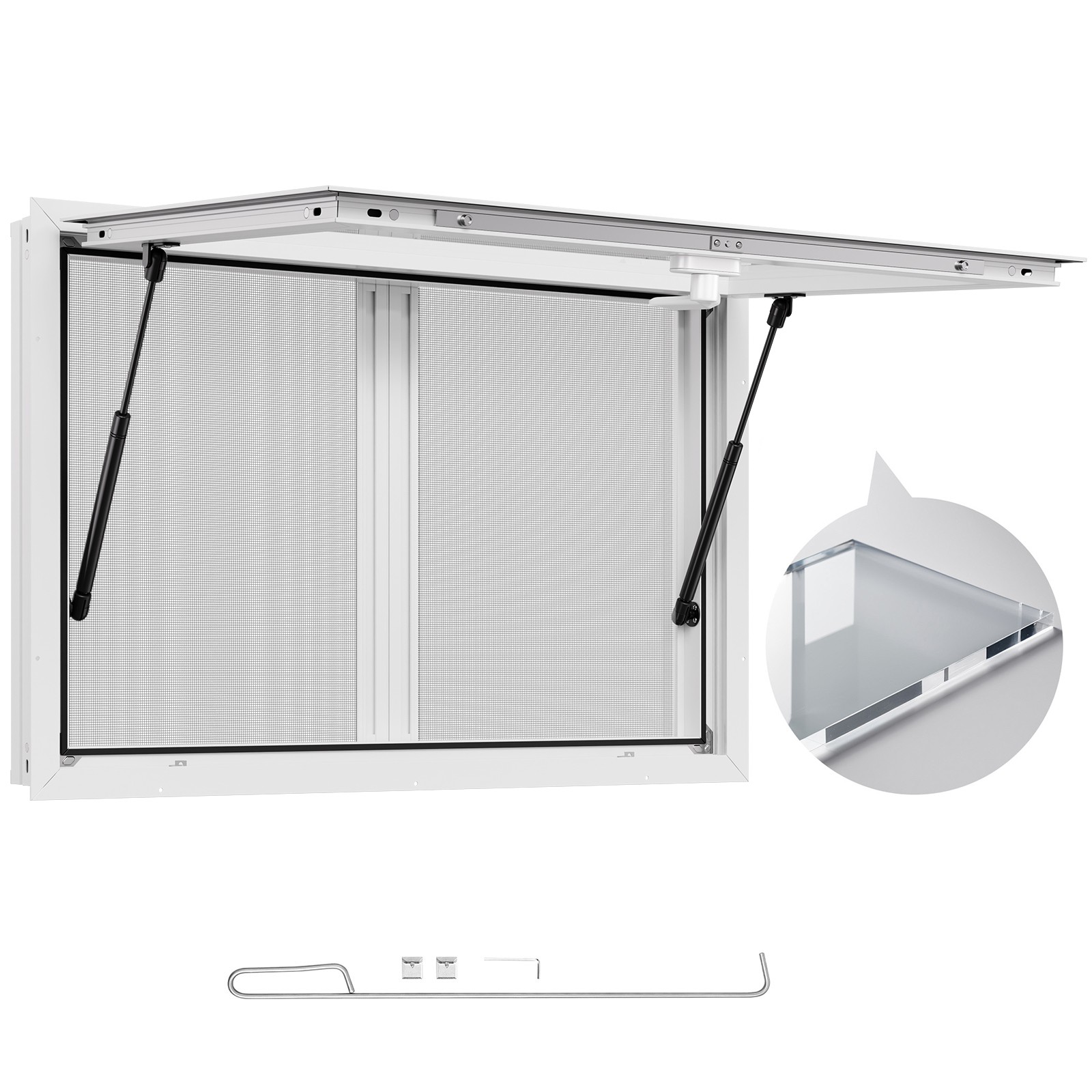 Uimoso Concession Stand Service Window with Aluminum Alloy Awning for Food Truck