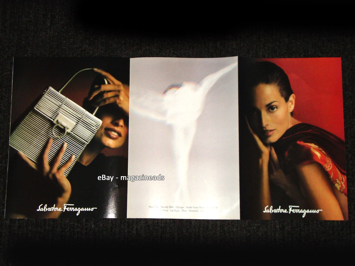 vintage SALVATORE FERRAGAMO Accessories 6-Page PRINT AD 1998 LAETITIA HERRERA