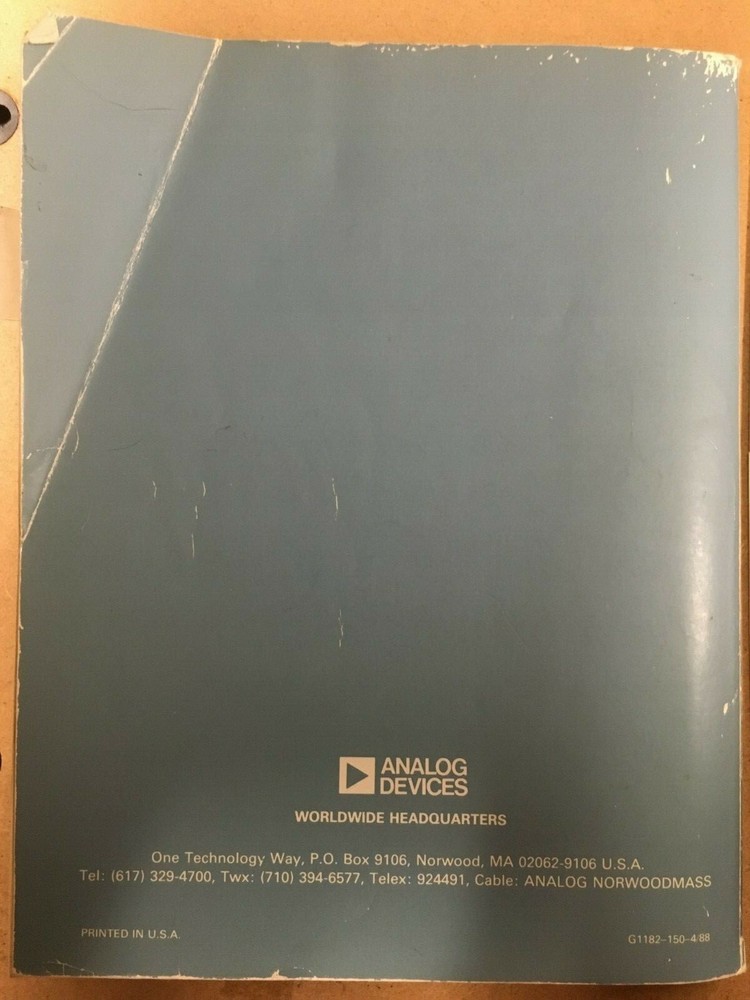 Vintage Analog Devices 1988 Data Conversion Databook Data Book 