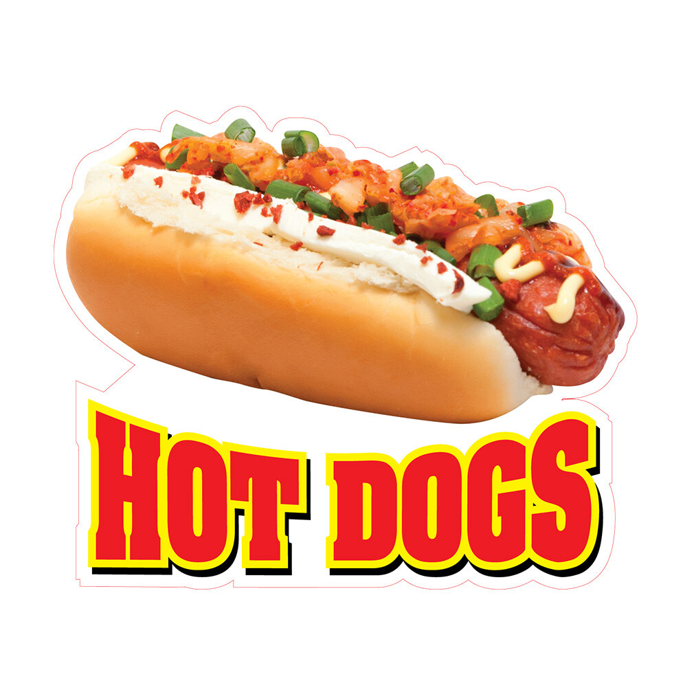 Food Truck Decals Hot Dogs Restaurant & Food Concession Concession Sign Red