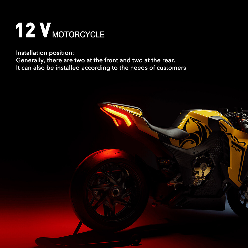 Chrome Motorcycle Bullet Amber Blinker Running LED Turn Signals Tail Rear Light