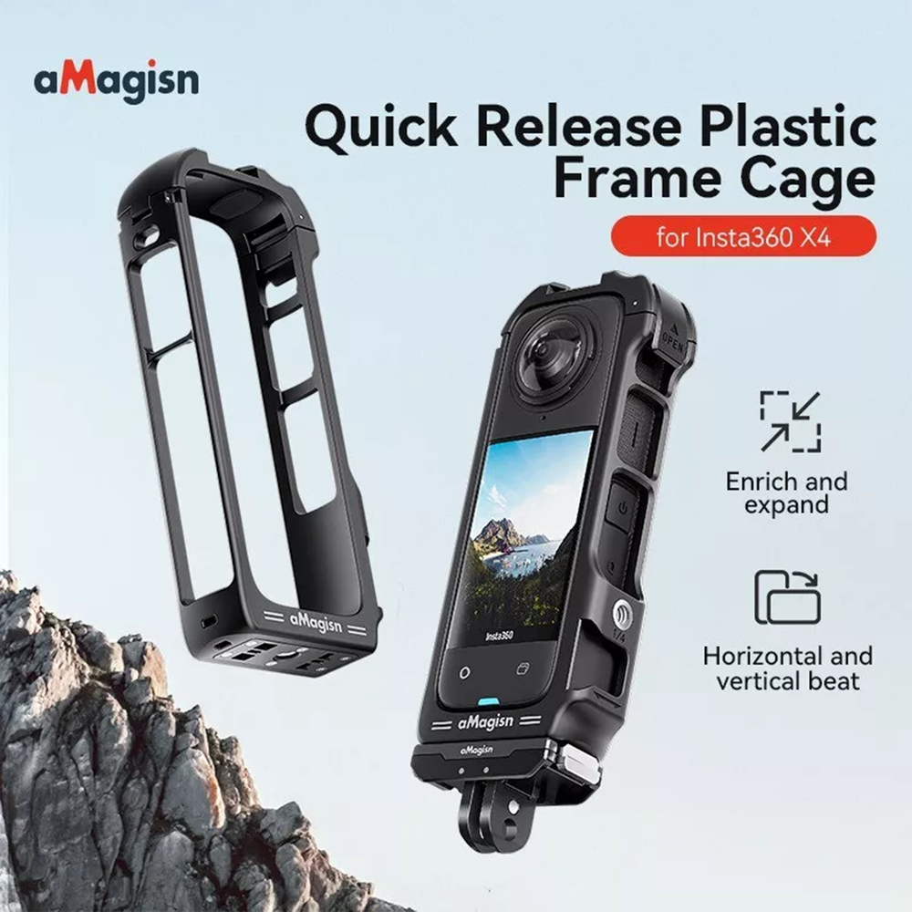 Quick Release Plastic Frame Cage for Insta360 X4 Protective