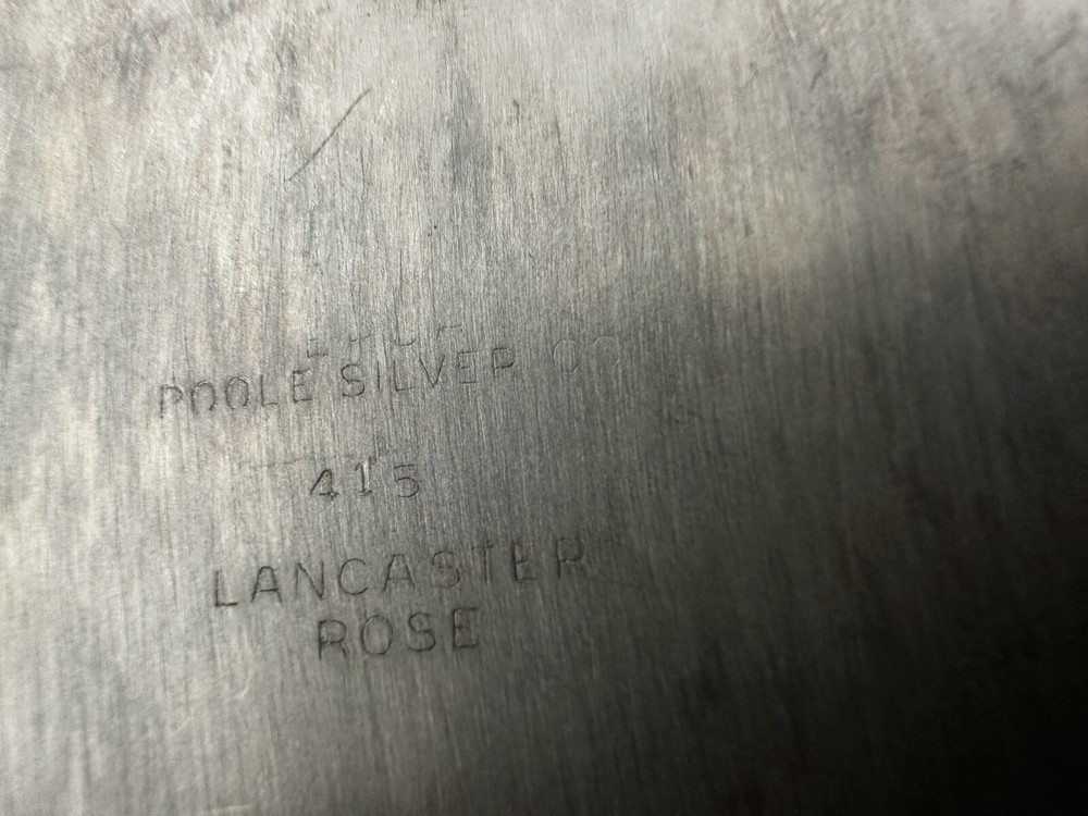 Poole Lancaster Rose Silverplate Oval Footed Vegetable Serving Bowl