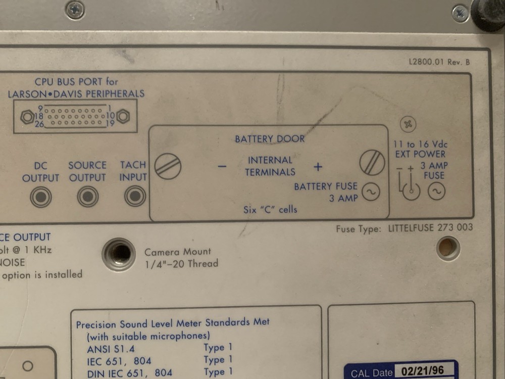 Larson Davis Model 2900 Dual Channel Time Analyzer Precision Sound Level Meter