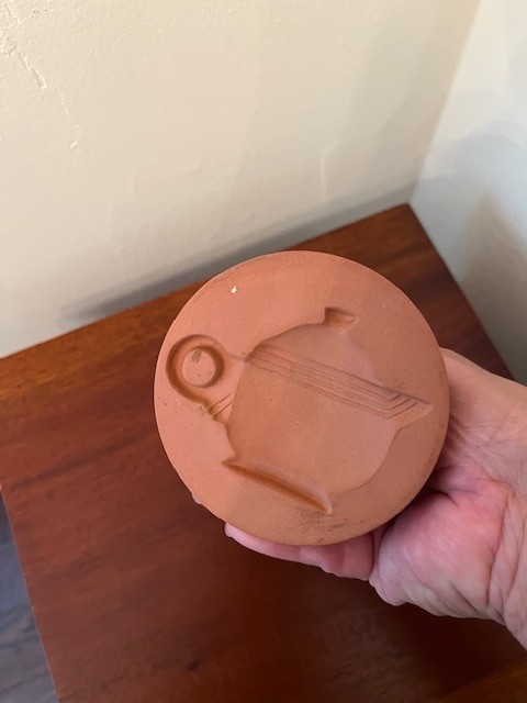 Fiesta Ware Cookie Press with Dancing Lady Teapot Impression - Persimmon READ