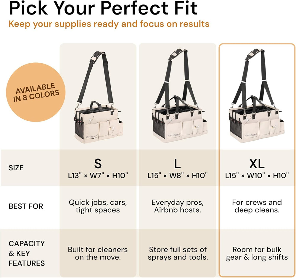 Multiuse Cleaning Caddy - Adjustable Straps & Caddy Organizer with Handle - Mesh