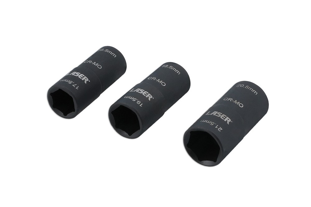 Laser Tools Double Ended Damaged Wheel Nut Socket Set 3pc 8214