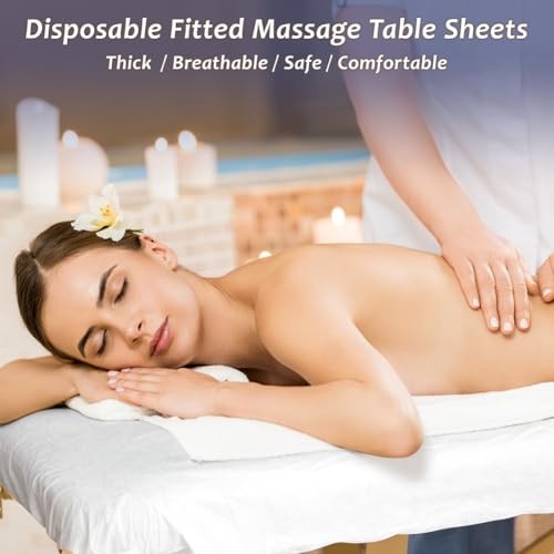 S Disposable Fitted Massage Table Sheets, Heavy Duty Elastic Disposable 30PC