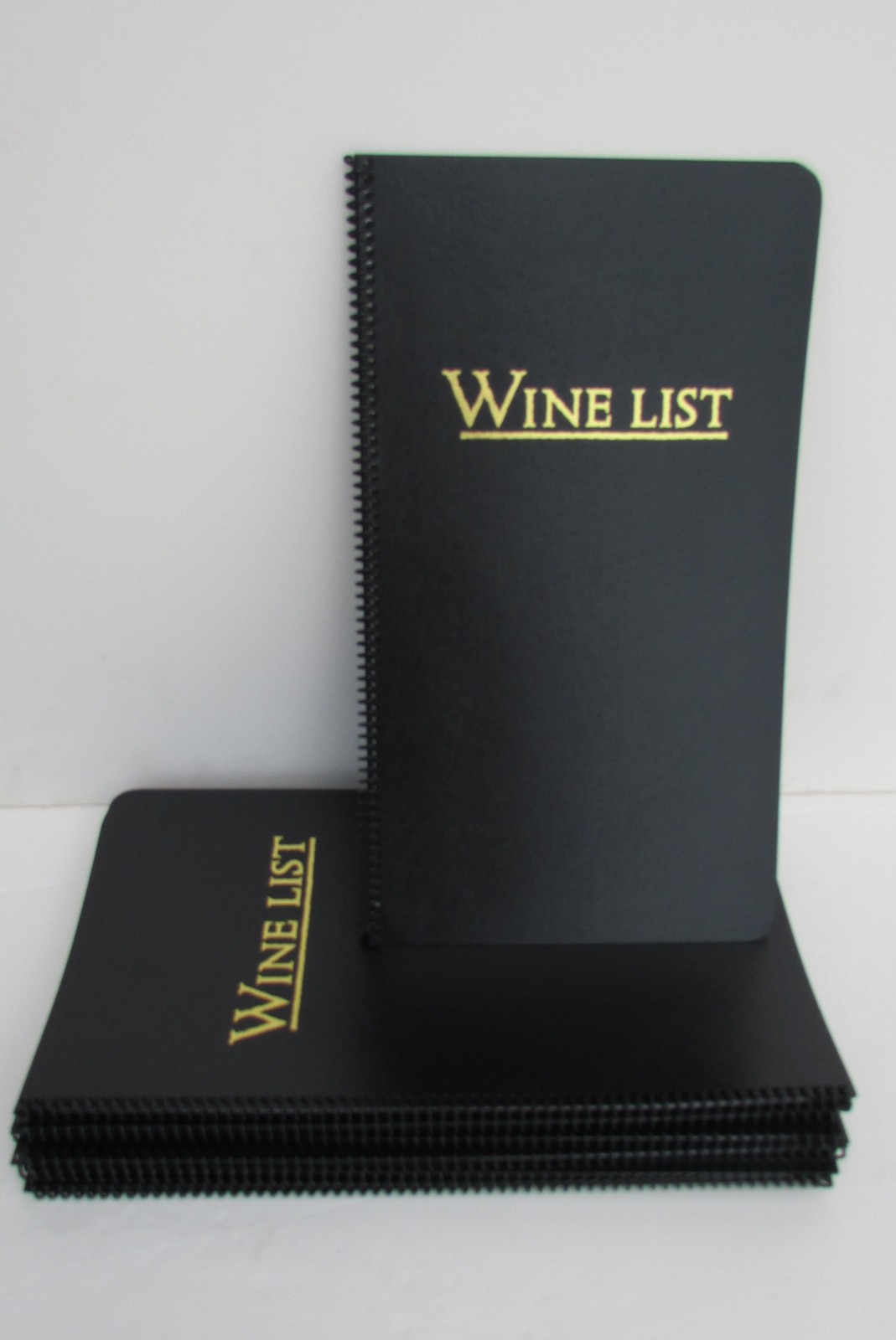 Lot of 10 Wine List Menu Spiral 3 inserts (6 pages) Survivor Spiral Black