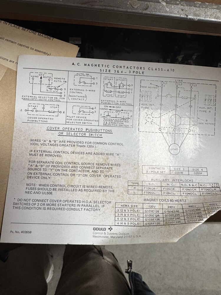 A102F ITE AC CONTACTOR