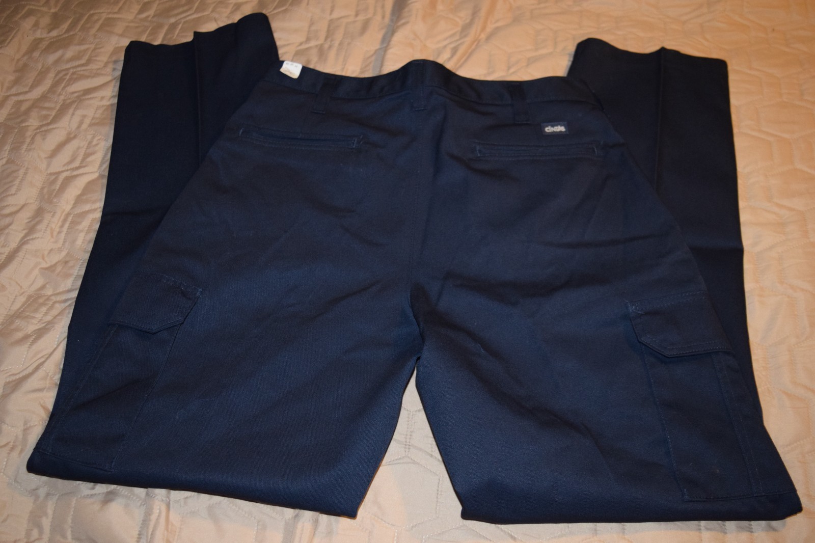 CINTAS COMFORT FLEX NAVY BLUE CARGO WORKS PANTS 270-20, 34x34, 40x32