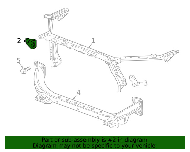 Genuine GM Passenger Side Front Compartment Side Rail Bracket 23342340