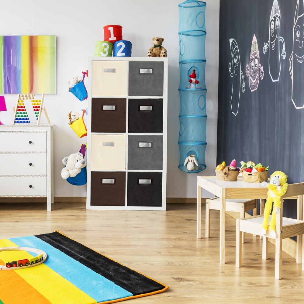 Superio Fabric Organizing Bin, 11" Grey Fabric Cube 2-Pack