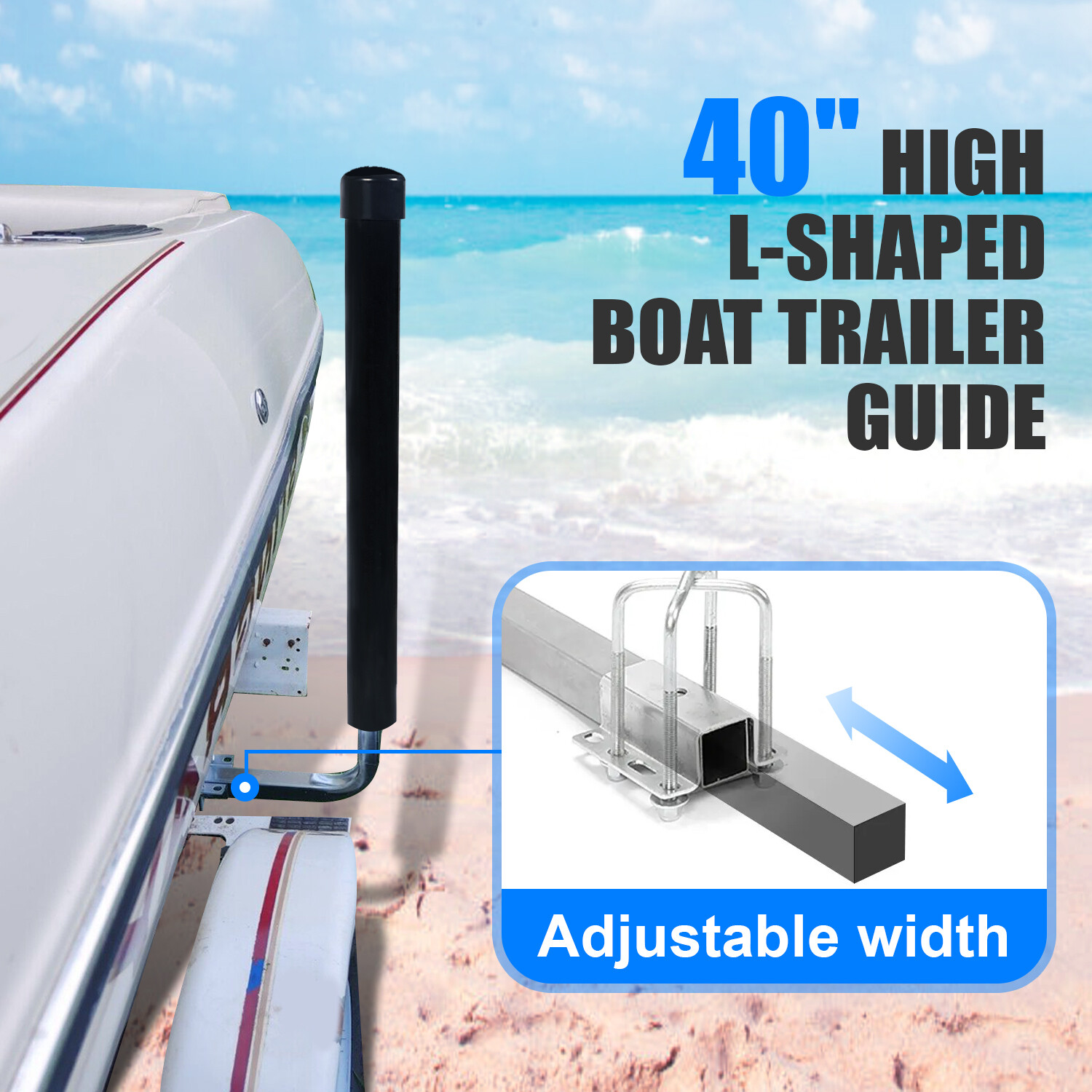 Pair Boat Trailer 40" Guide On Post W/ PVC Poles For Sailboat Trailer